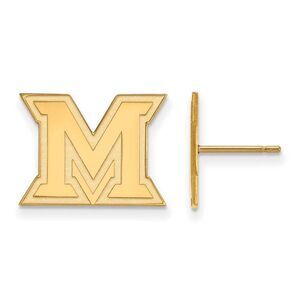 14k Gold Plated Silver Miami University Small Post Earrings